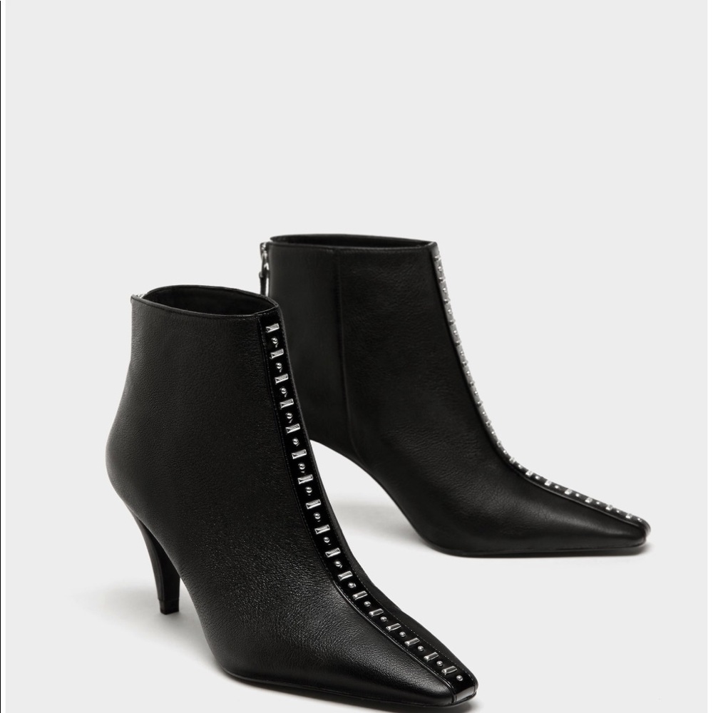 Zara High Heel Leather Ankle Boot